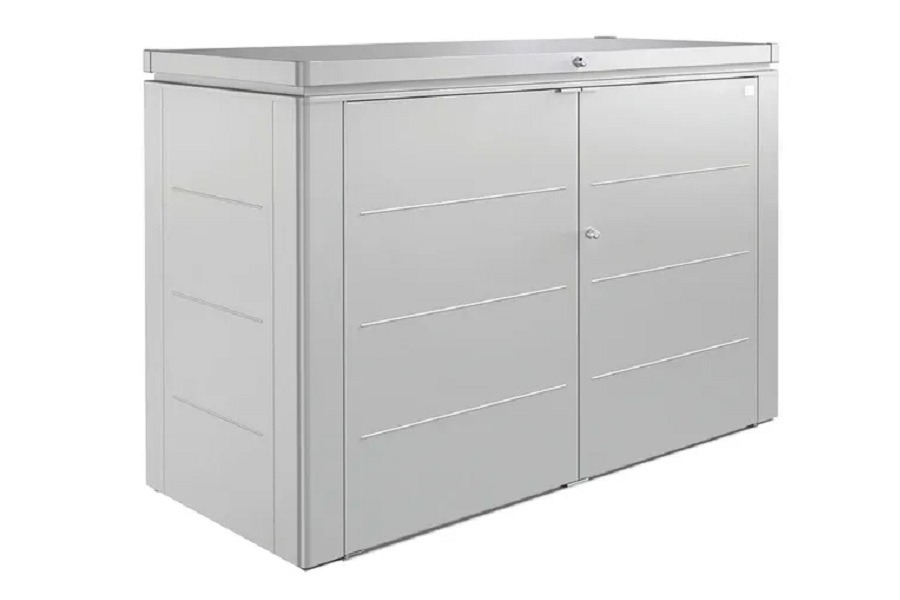 Biohort metalen tuinhuis HighBoard 200x84x127 cm zilvergrijs