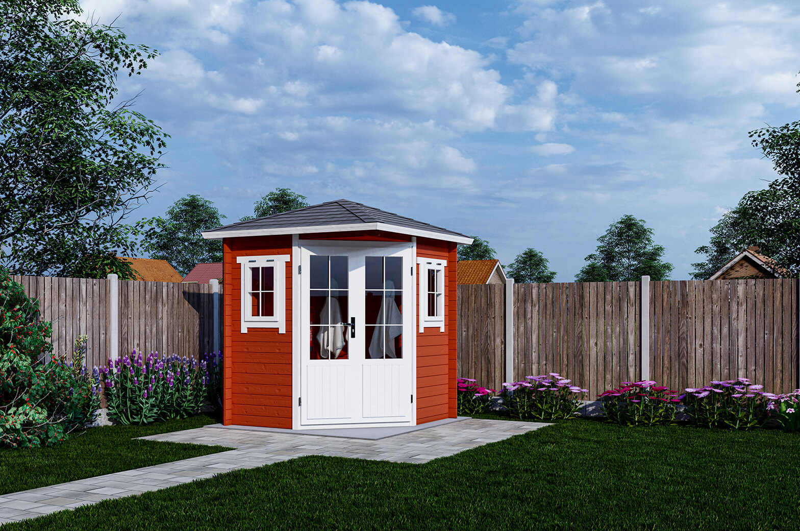 Blokhut 2055 200x200 cm - compleet gecoat afbeelding
