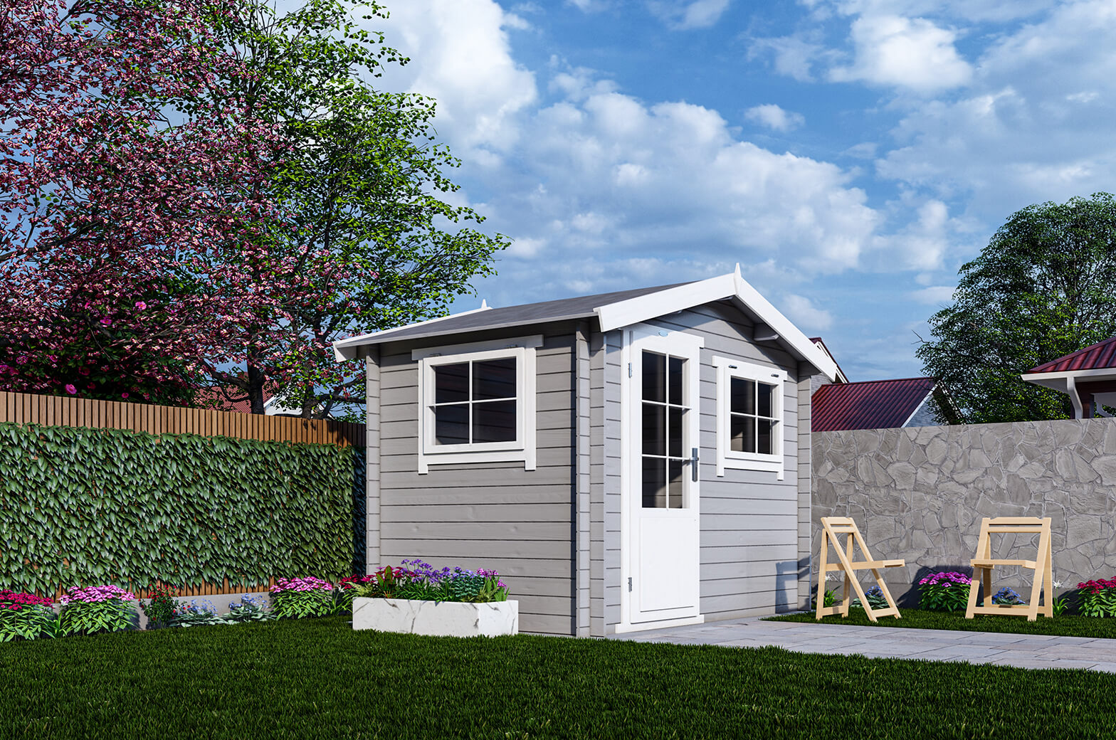 Blokhut 3020 300x200 cm - exterieur gecoat afbeelding