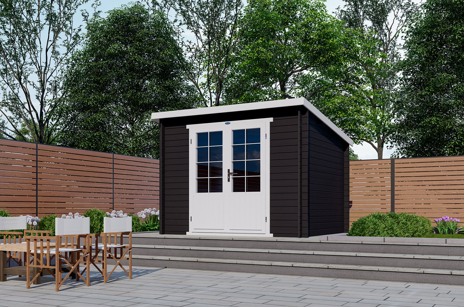 Blokhut 3025L 300x250 cm - exterieur gecoat afbeelding