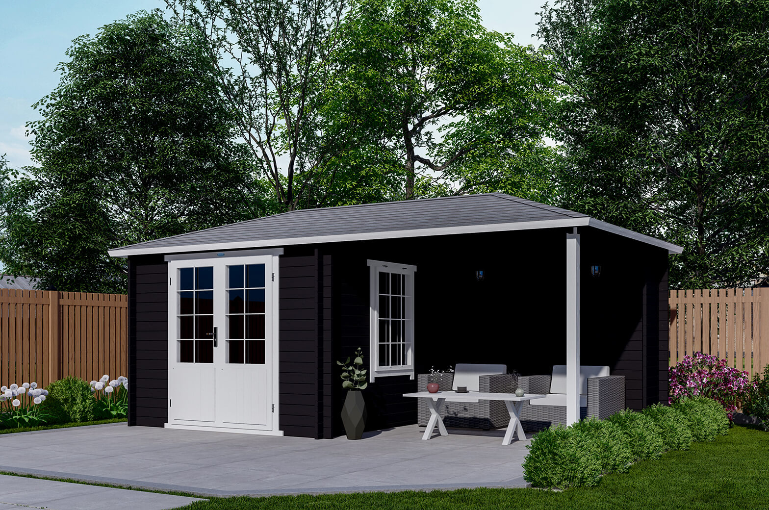 Blokhut 3030Z 576x300 cm - gecoat afbeelding