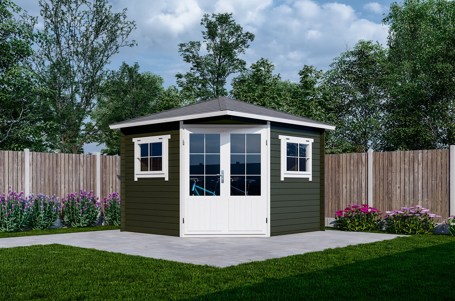 Blokhut 3055K 300x300 cm - gecoat afbeelding