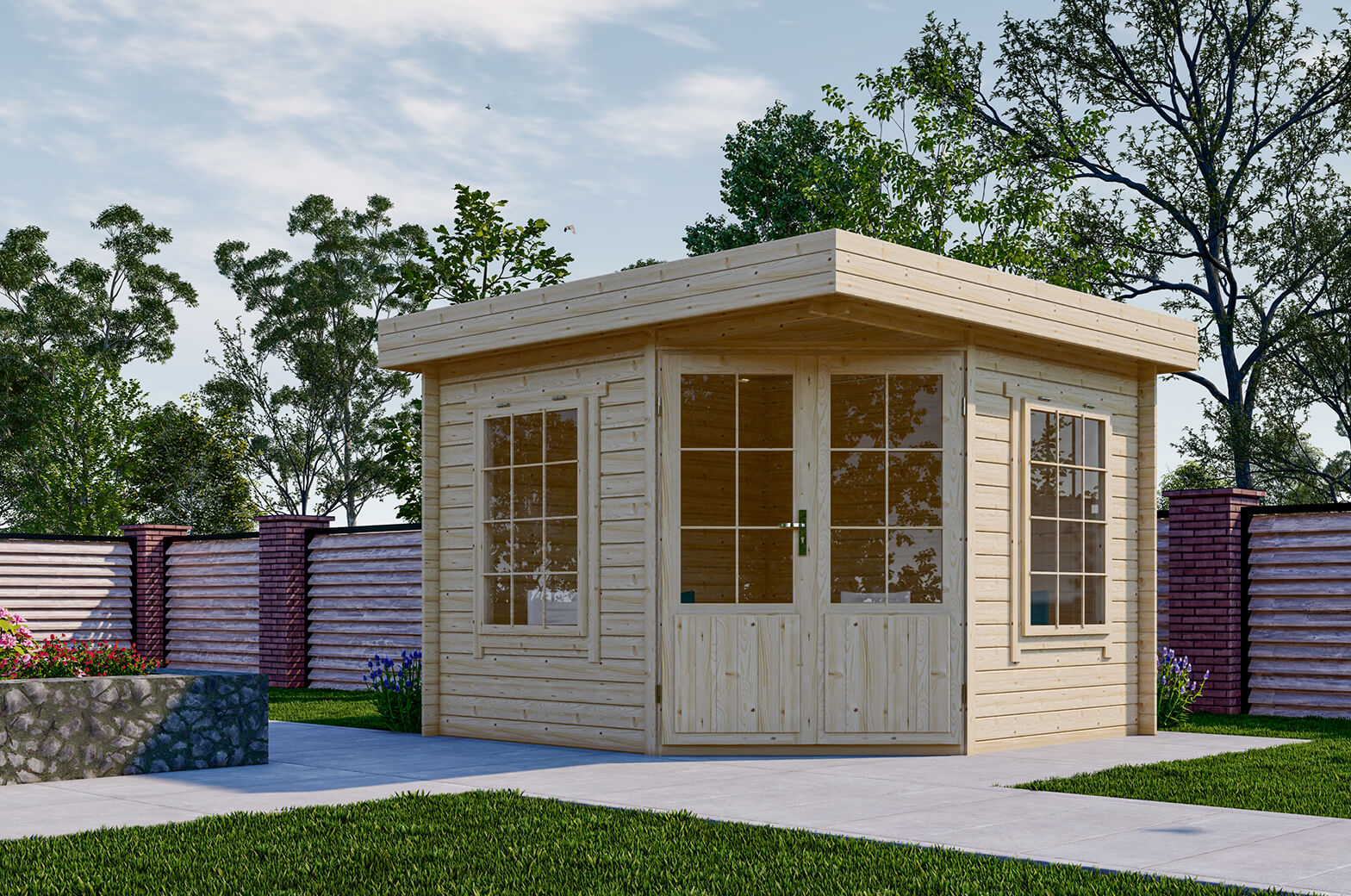 Blokhut 3056 300x300 cm - gempregneerd