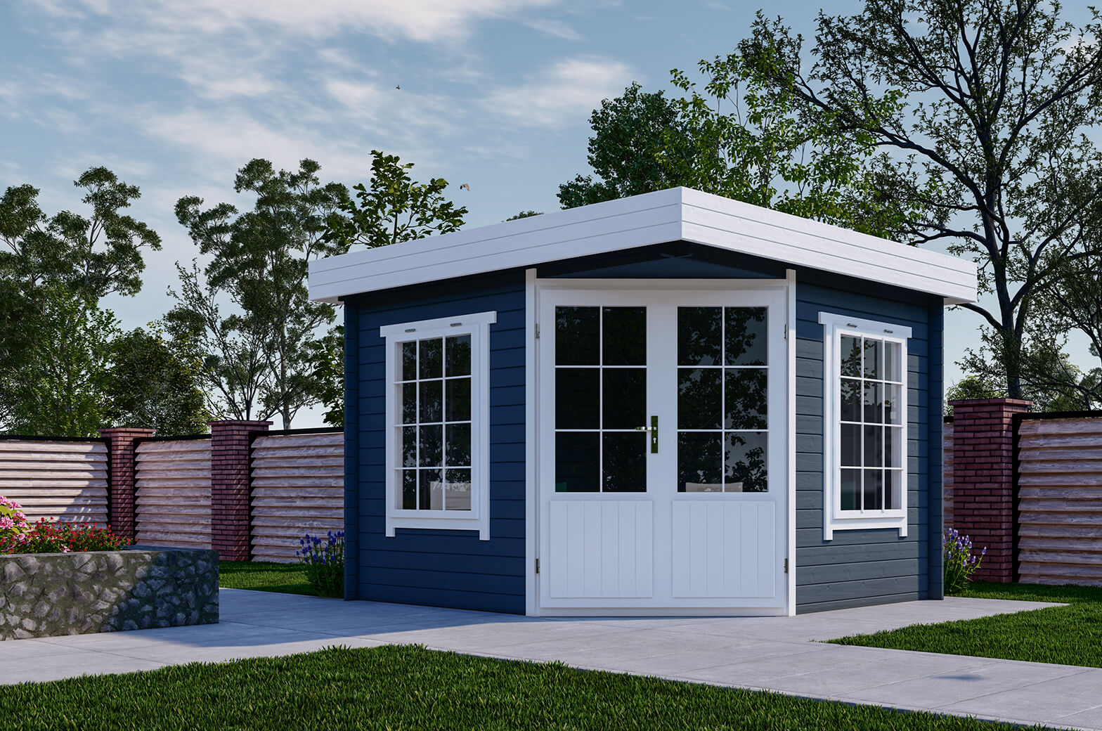Blokhut 3056 300x300 cm - gecoat afbeelding