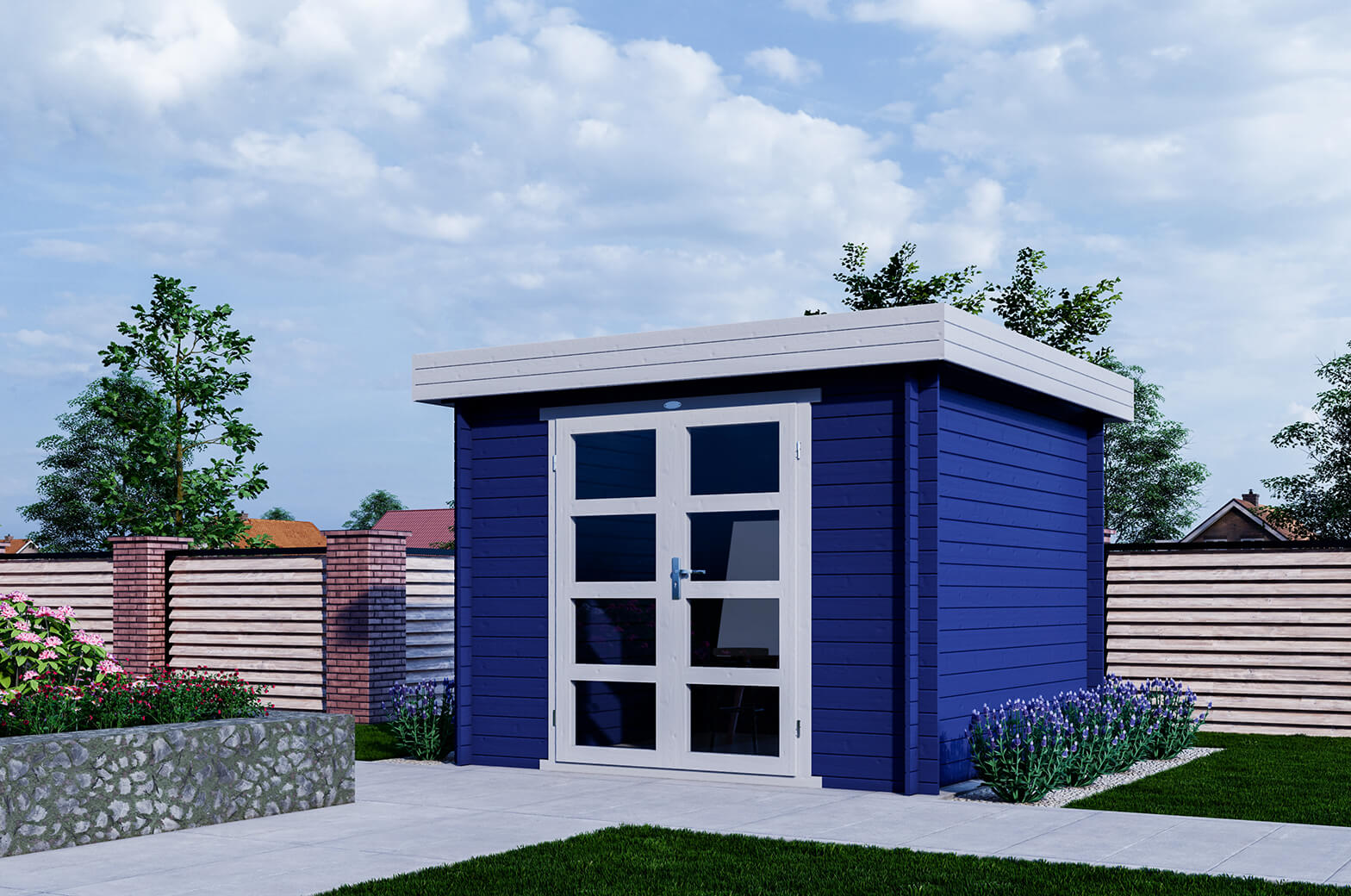 Blokhut 330M 300x300 cm - compleet gecoat afbeelding
