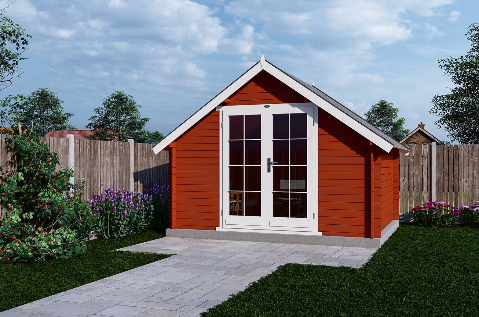 Blokhut 3530K 350x300 cm - compleet gecoat afbeelding