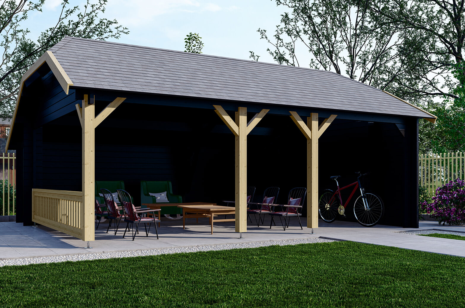 Wolfskapschuur WKS1 645x535 cm - compleet gecoat afbeelding