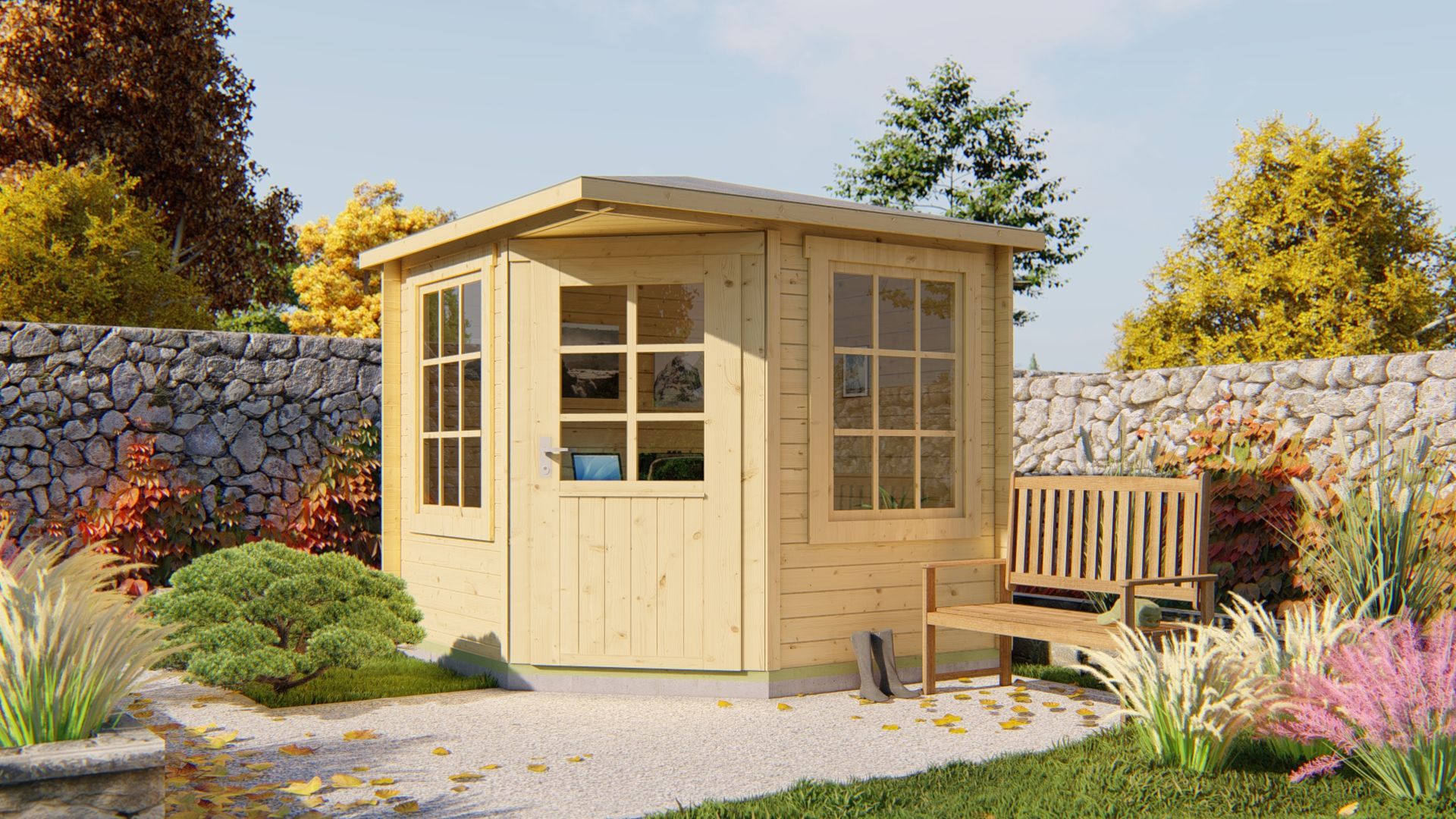 Blokhut Jos 250x250 cm - Red class wood geïmpregneerd afbeelding