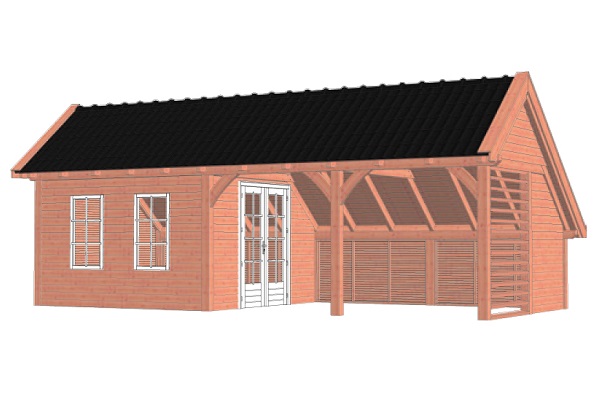 Kapschuur De Hoeve XL 885x440 cm - Combinatie 1 afbeelding