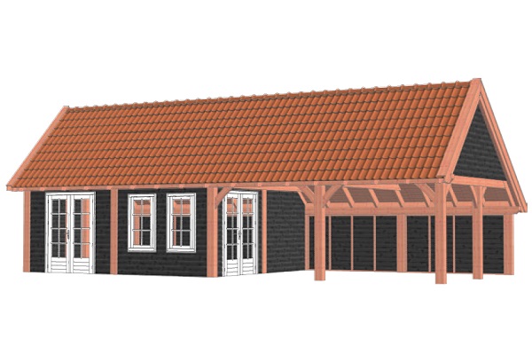 Kapschuur De Hofstee XXL 1250x595 cm - Combinatie 1 afbeelding