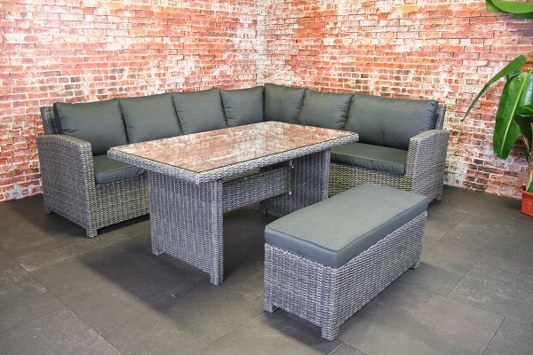 Wicker high dining cornerset Leonardo afbeelding