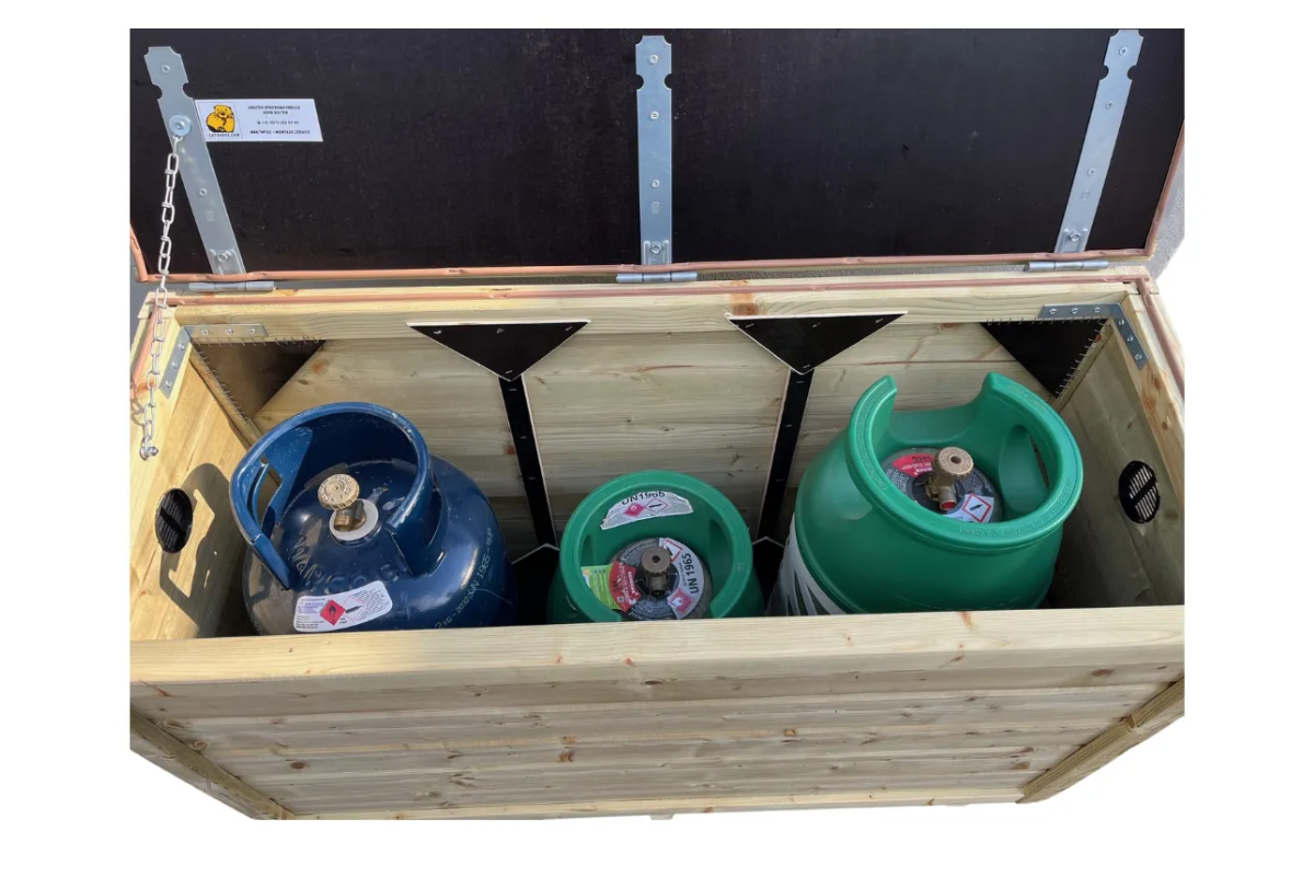 Lutrabox Opbergkist voor 3 gasflessen 145x45x75 cm - geïmpregneerd