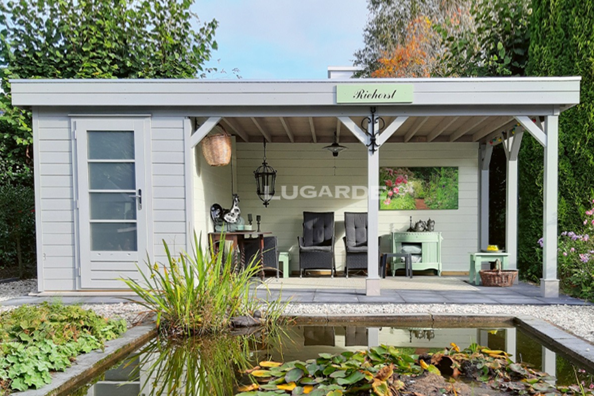Lugarde PR53 tuinhuis 600x360 cm 44 mm vuren blank