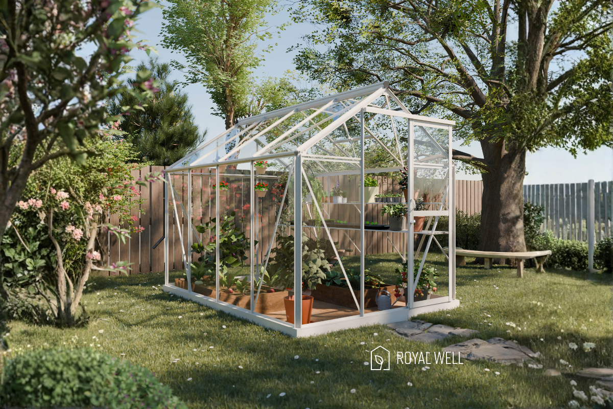 Royal Well Mary II aluminium tuinkas 212x291 cm wit