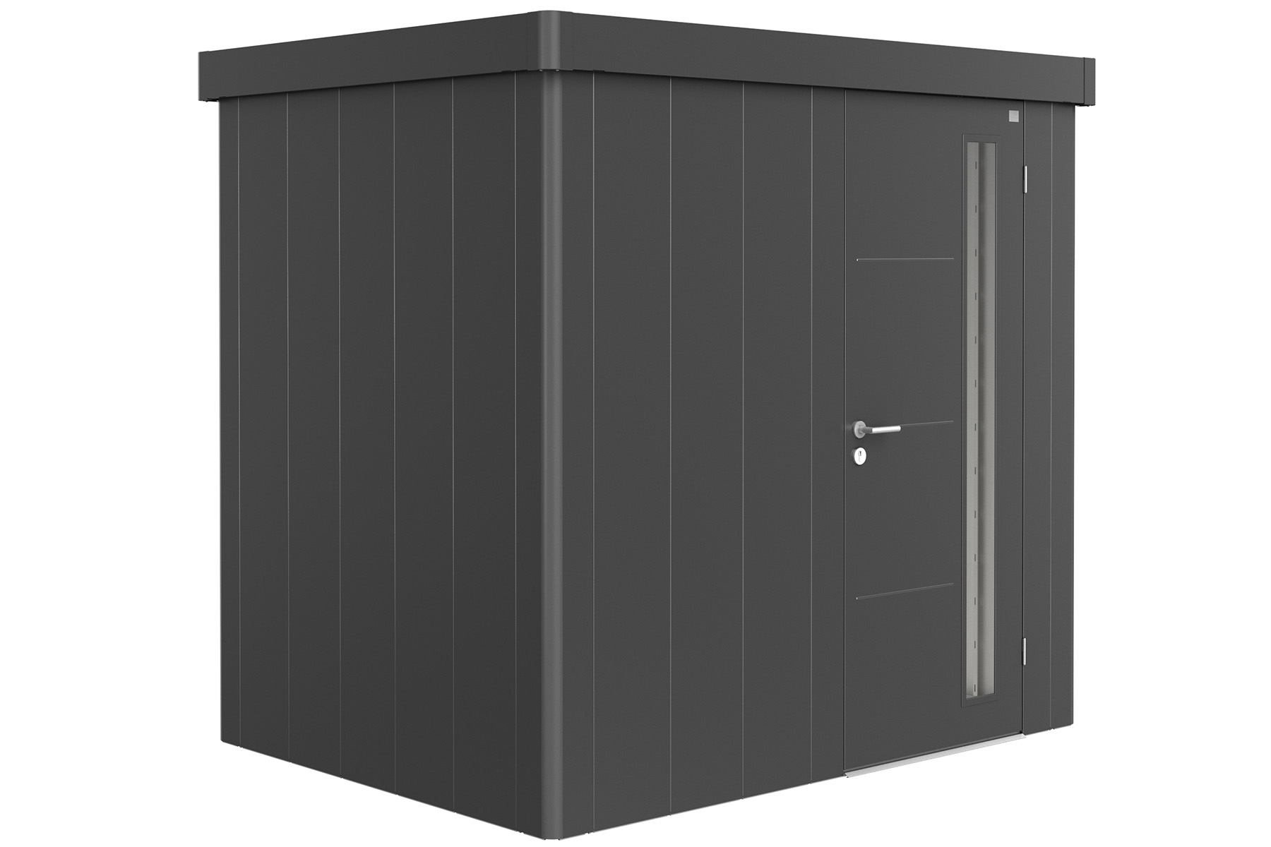 Biohort Metalen tuinhuis Neo - Enkele deur - Donkergrijs - 1B (236x180 cm) afbeelding