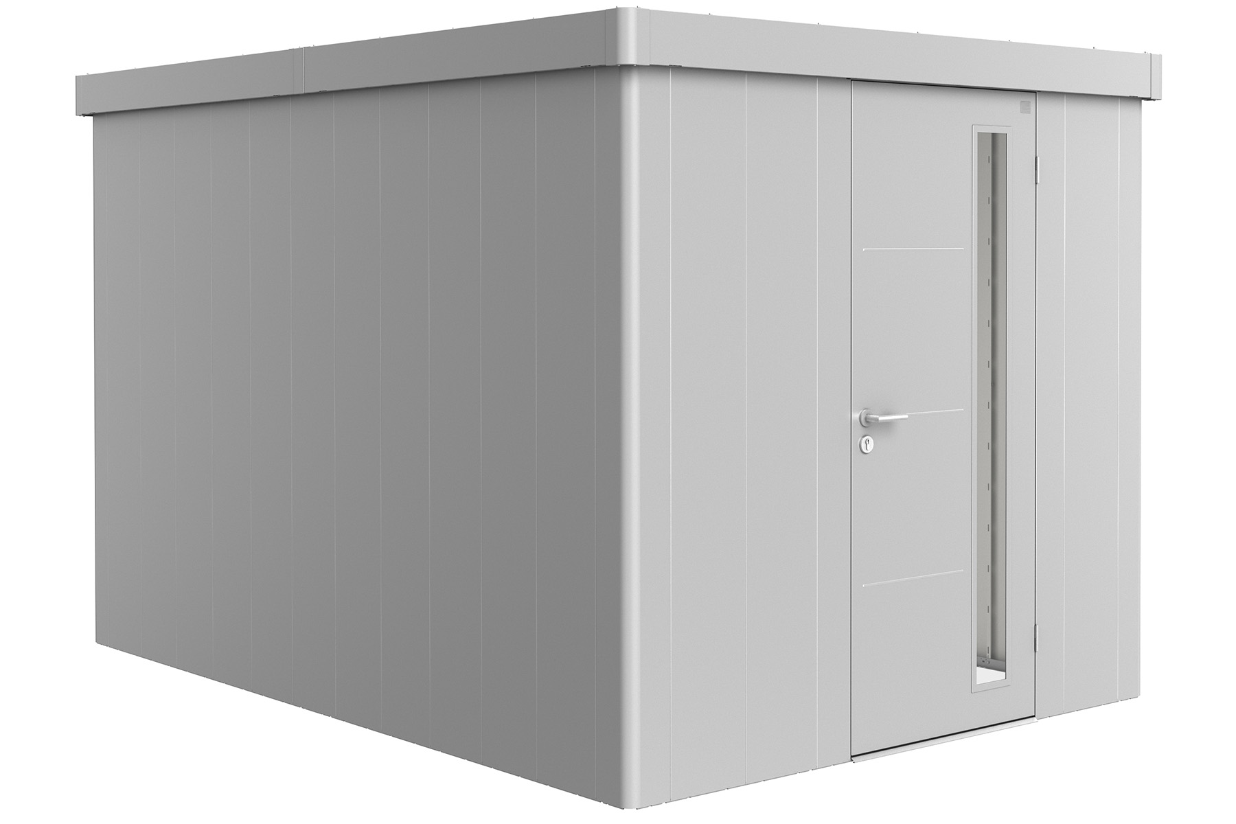 Biohort Metalen tuinhuis Neo - Enkele deur - Zilver - 4B (236x348 cm) afbeelding
