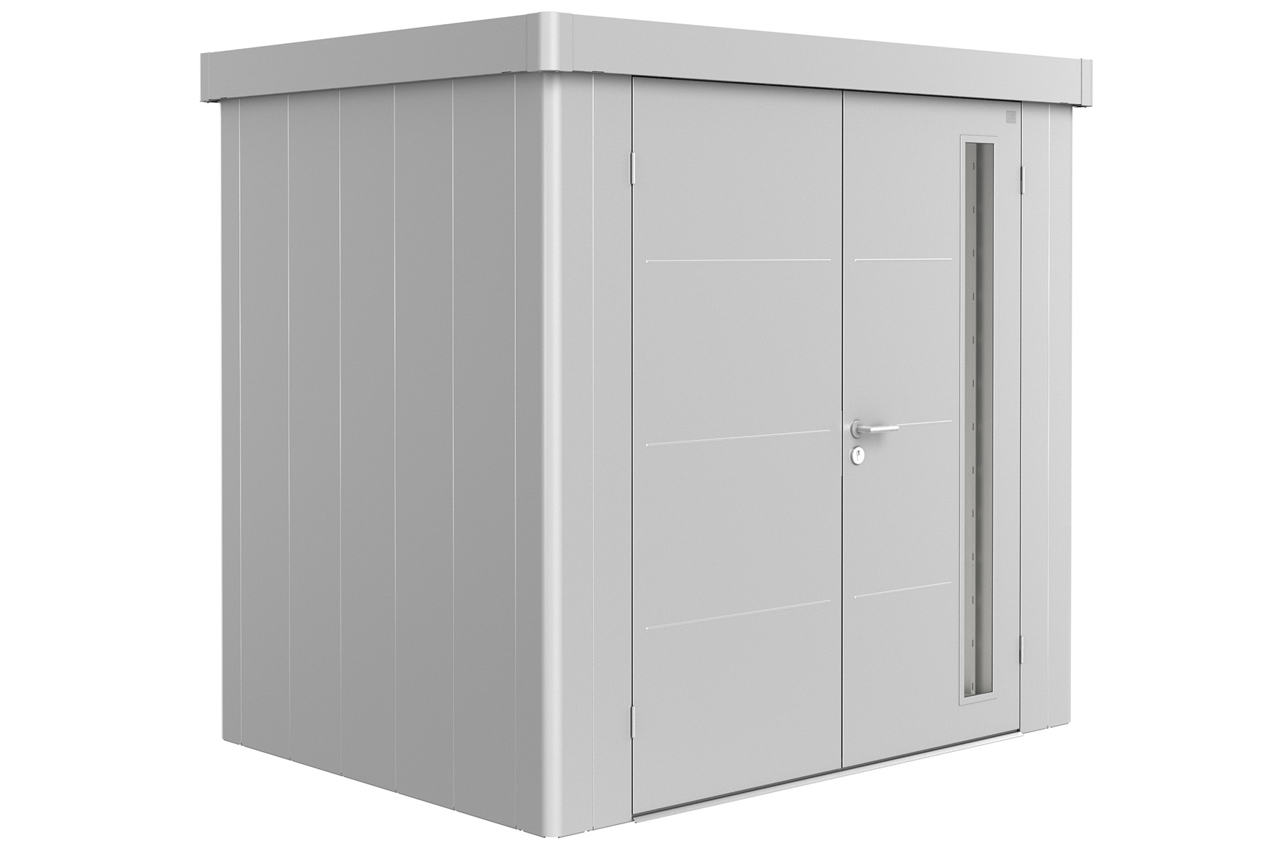 Biohort Metalen tuinhuis Neo - Dubbele deur - Zilver - 1B (236x180 cm) afbeelding