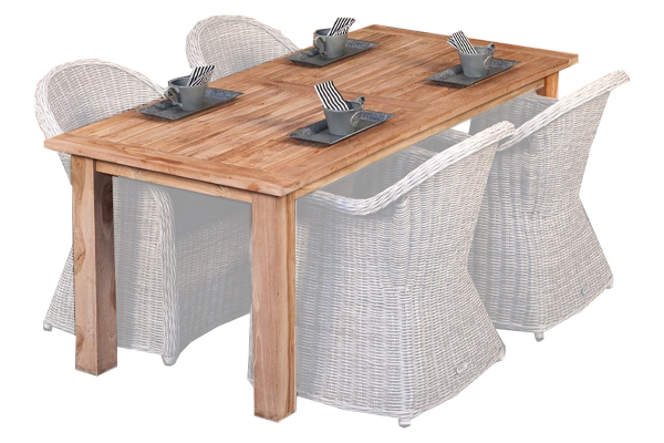 Teak dinner tafel Modern 250 | Tafel L250xB100xH80 cm