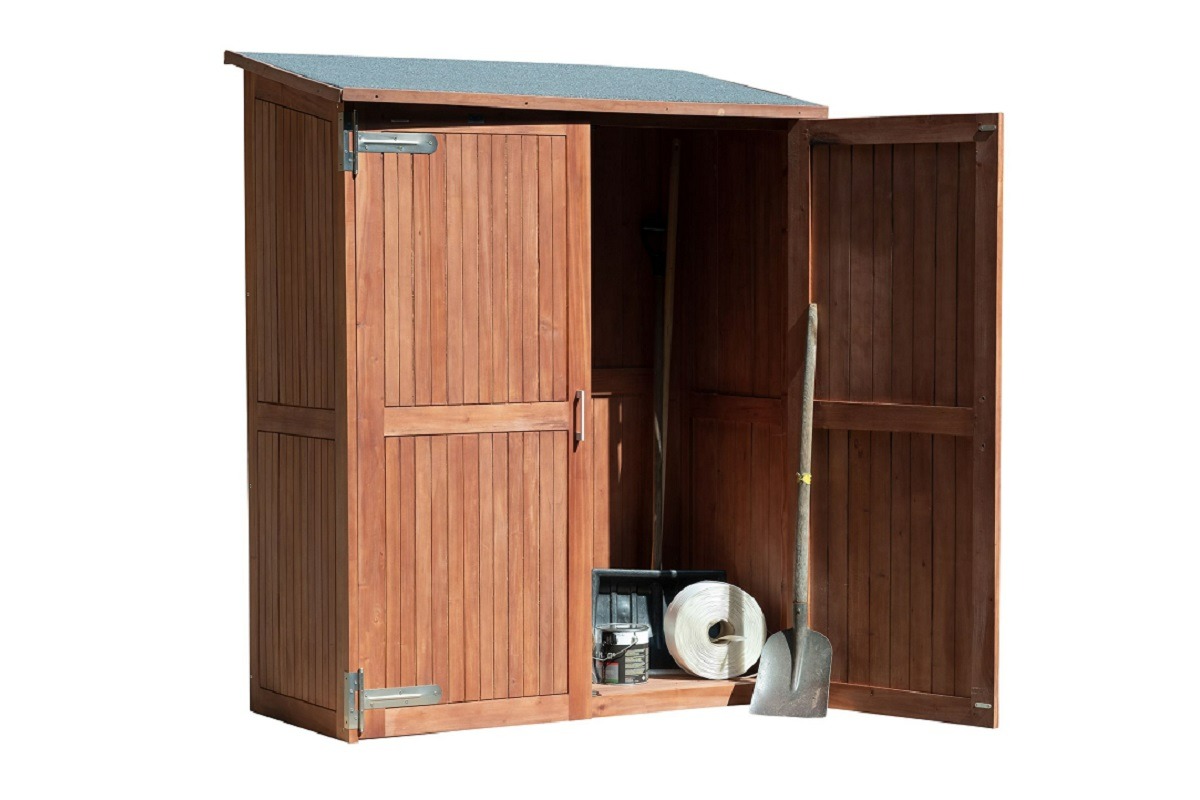 Tuindeco Montevideo tuinkast 145x65x185 cm 16 mm hardhout blank