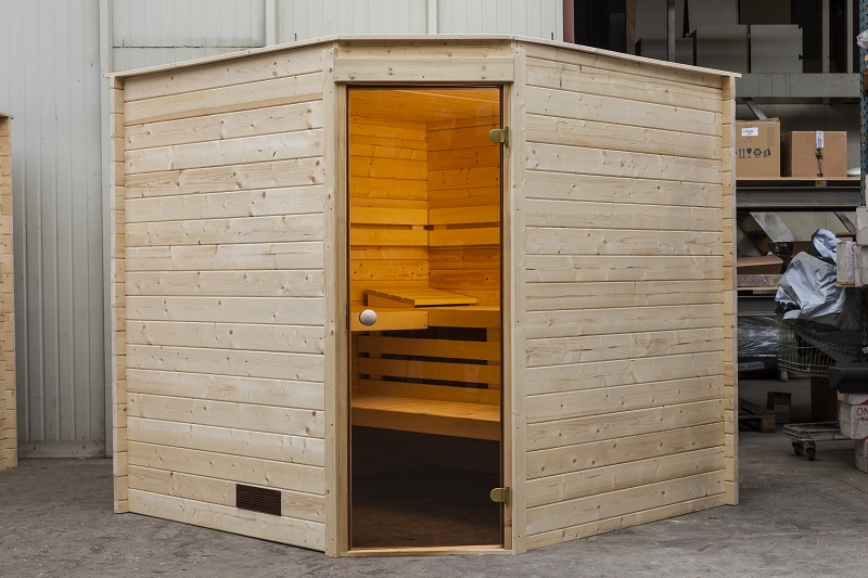 Binnensauna Interflex - 205x205 cm (hoekdeur)