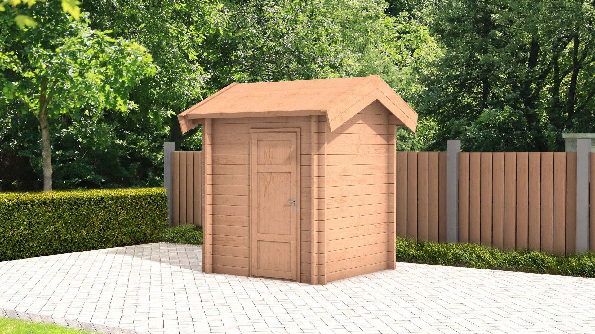 KOOPJE! Blokhut Mudde - 44 mm - 223x195 cm - OP=OP! afbeelding