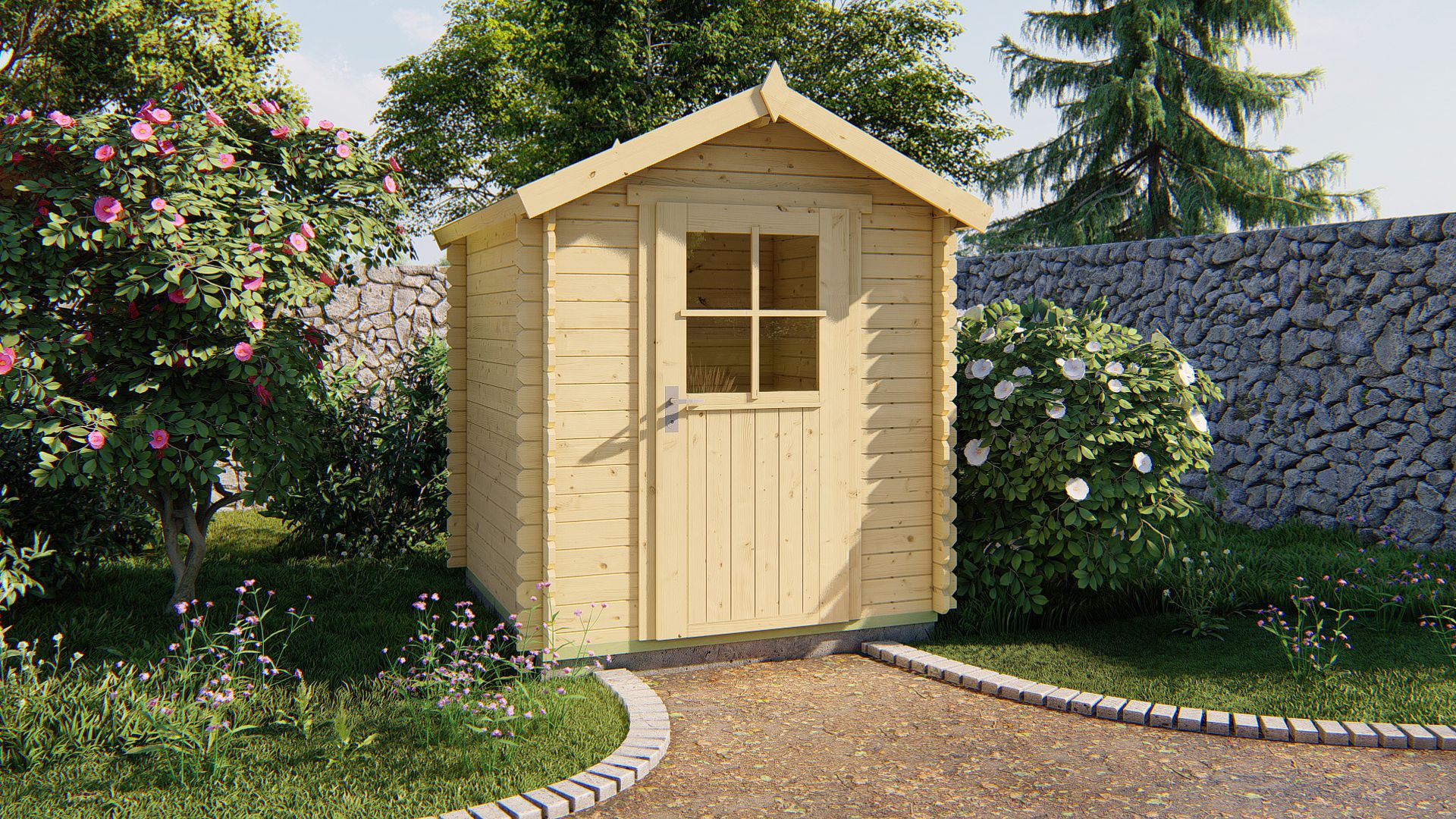 Blokhut Narcis 200x200 cm - Red class wood geïmpregneerd afbeelding