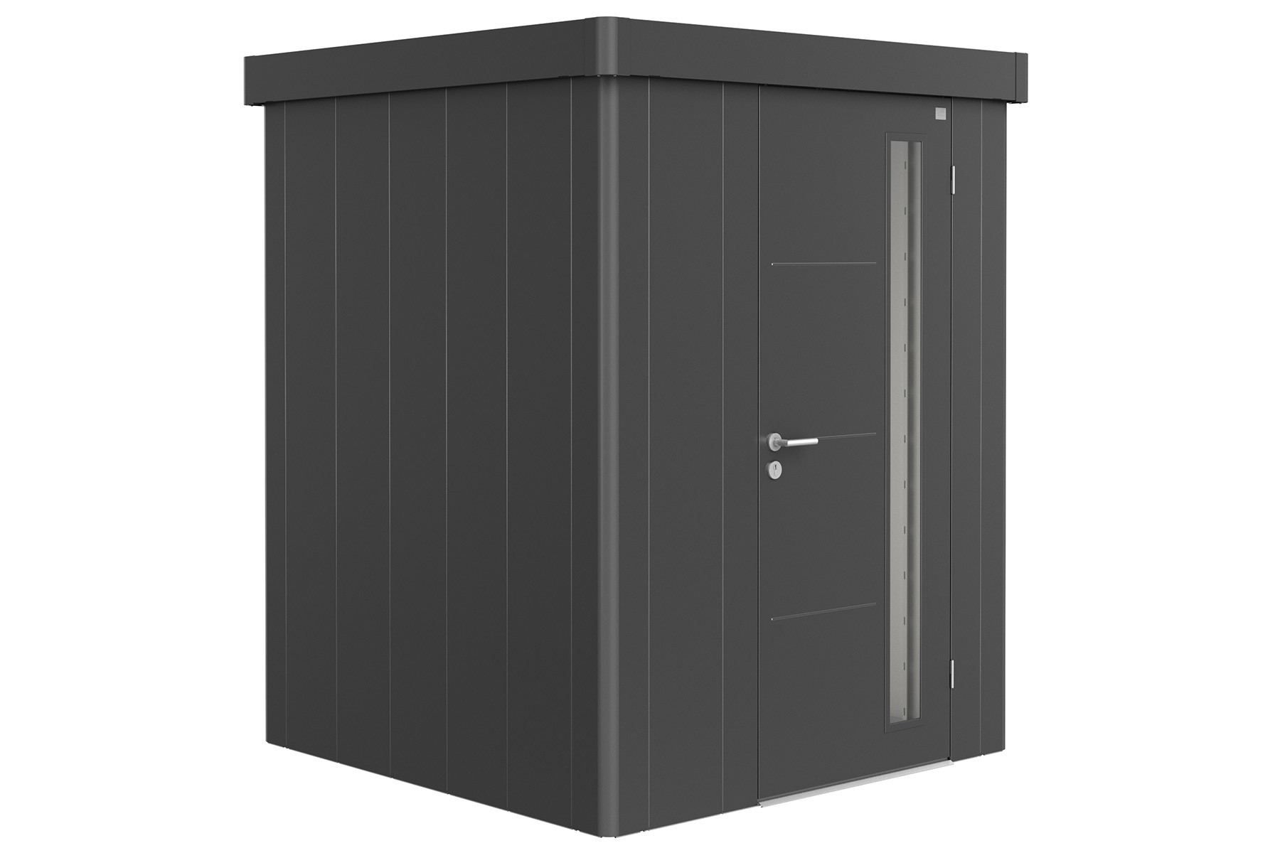 Biohort Metalen tuinhuis Neo - Enkele deur - Donkergrijs - 1A (180x180 cm) afbeelding