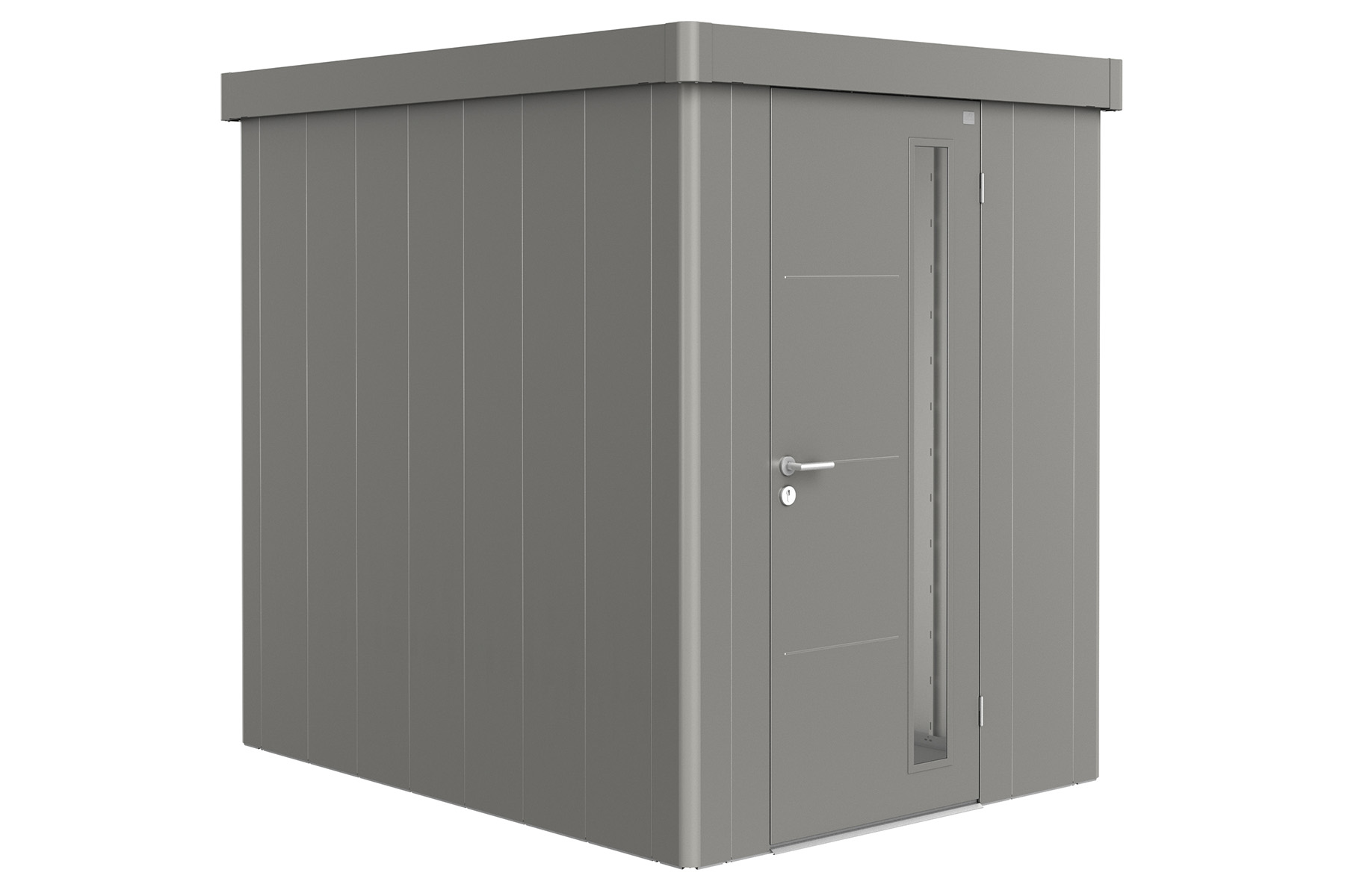 Biohort Metalen tuinhuis Neo - Enkele deur - Kwartsgrijs - 2A (180x236 cm) afbeelding