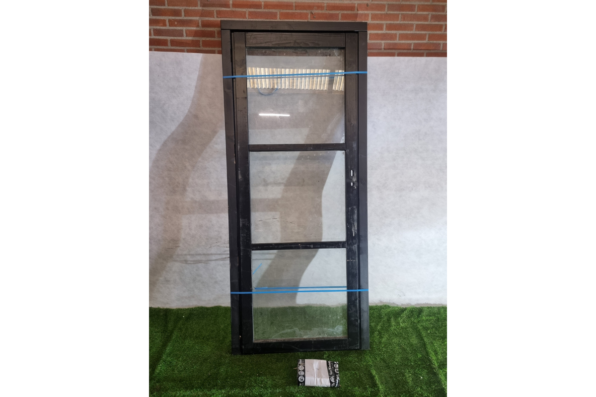 Enkele houten deur antraciet 84,5 x 225,5 cm (bxh) met kozijn 101,3 x 234,5 cm - SALE25051