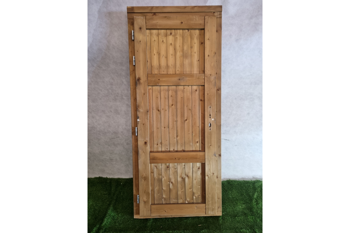 Enkele houten deur geïmpregneerd blank 76,8 x 192,5 cm (bxh) met kozijn 88,5 x 205 cm - SALE25052