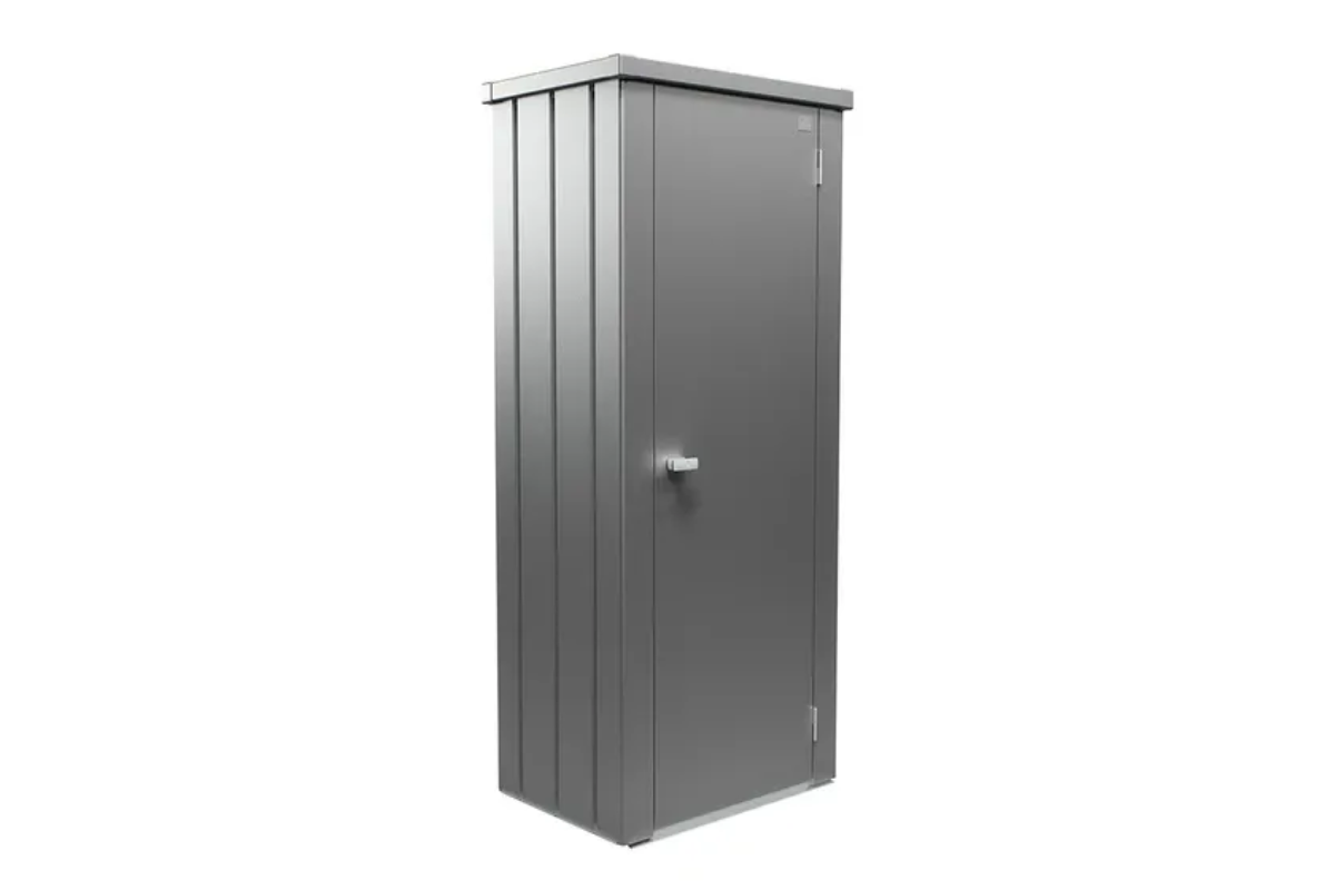 Biohort Julia M HIGH metalen terraskast 77,7x57x180,9 cm kwartsgrijs metallic