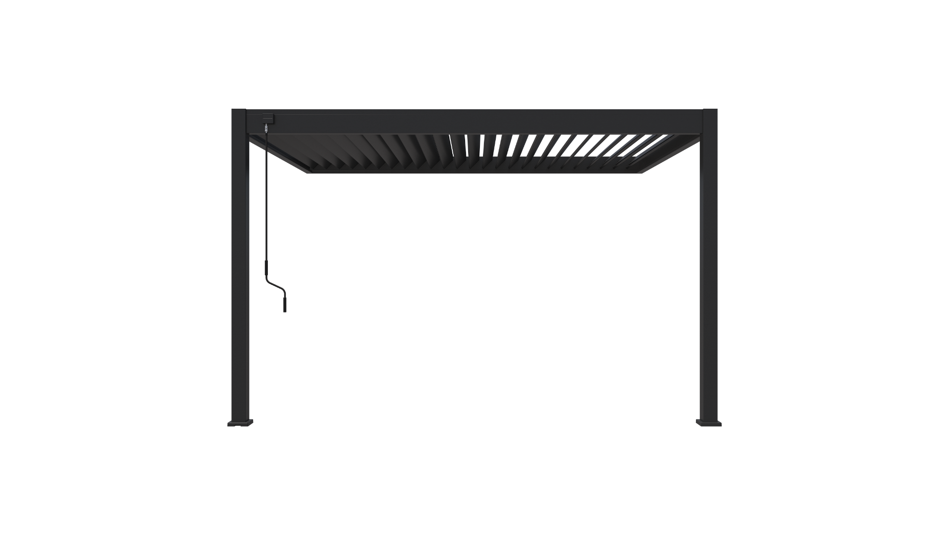 Aluminium aanbouwoverkapping Toronto met lamellendak - Antraciet - 400x300 cm