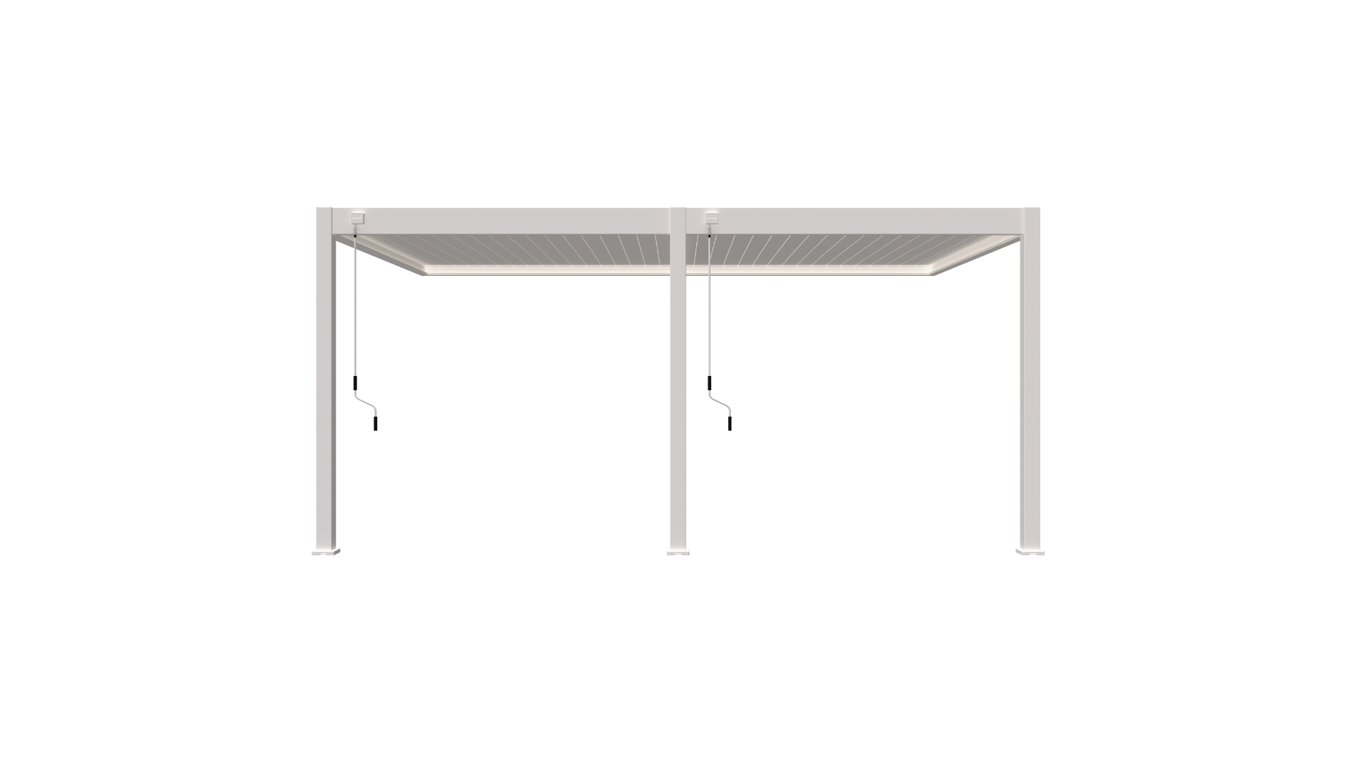 Aluminium aanbouwoverkapping Toronto met lamellendak - Wit - 530x360cm
