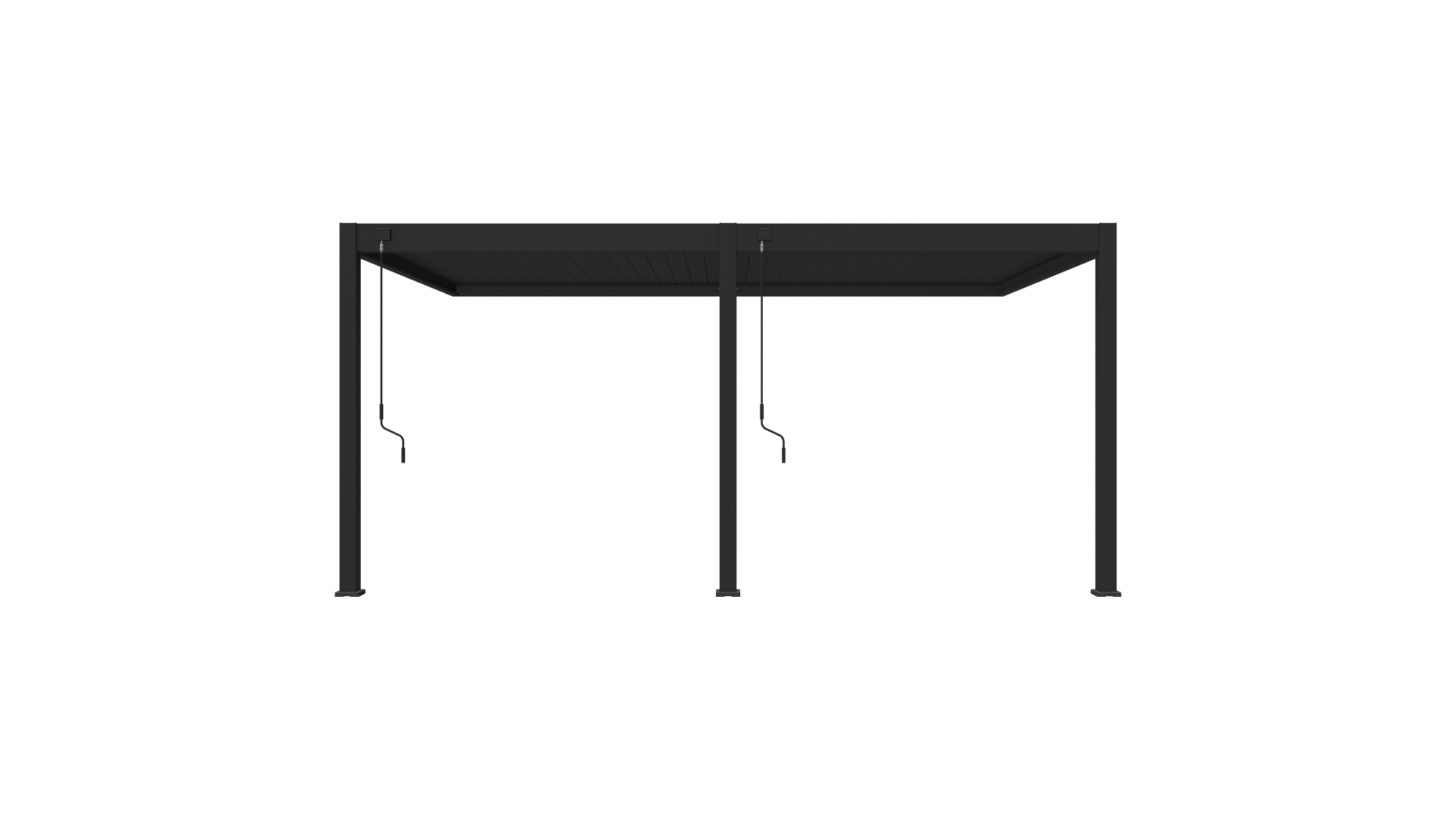 Aluminium aanbouwoverkapping Toronto met lamellendak - Antraciet - 530x360cm