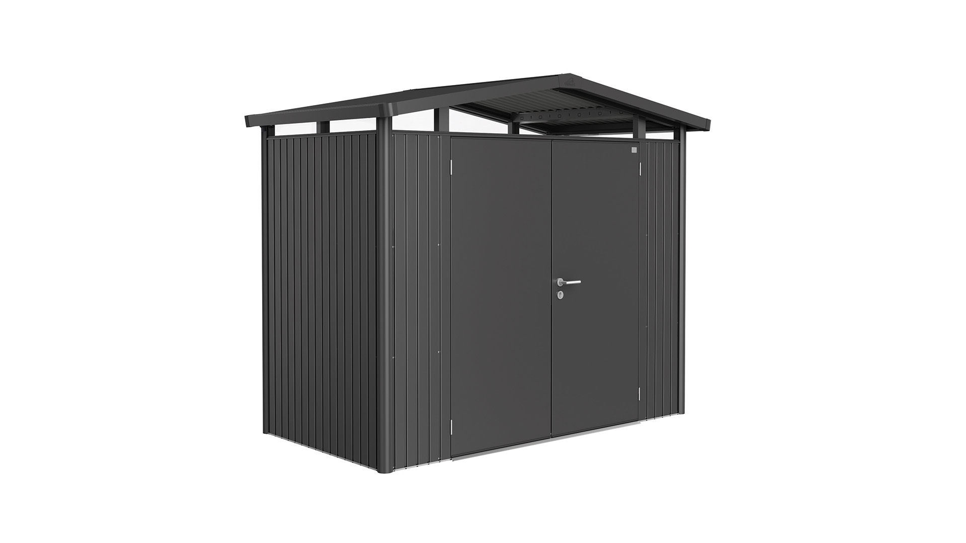 Biohort Panorama Gr. P1 metalen tuinhuis met dubbele deur 273x158 cm donkergrijs metallic