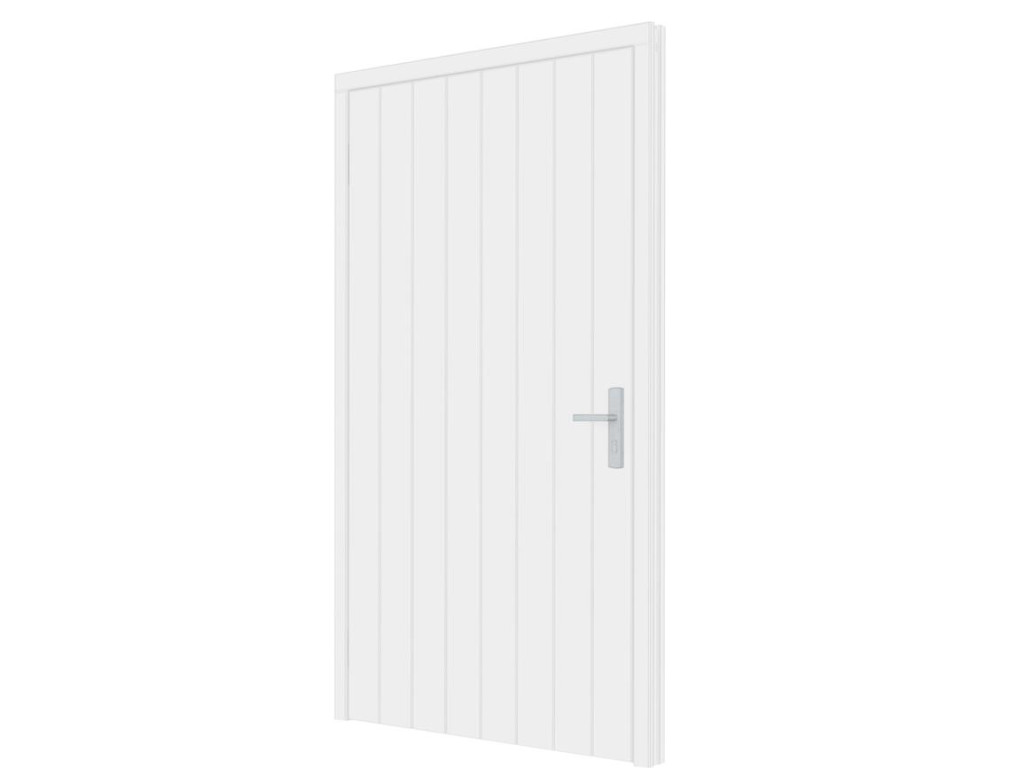 Plaatdeur enkel XL - linksdraaiend - 120x211,5 cm + kozijn 133,4x218,9 cm - wit (incl. hang en sluitwerk) afbeelding