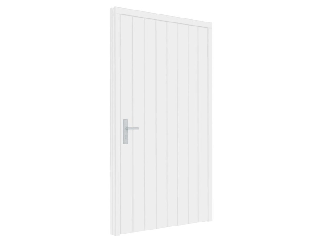 Plaatdeur enkel XL - rechtsdraaiend - 120x211,5 cm + kozijn 133,4x218,9 cm - wit (incl. hang en sluitwerk) afbeelding