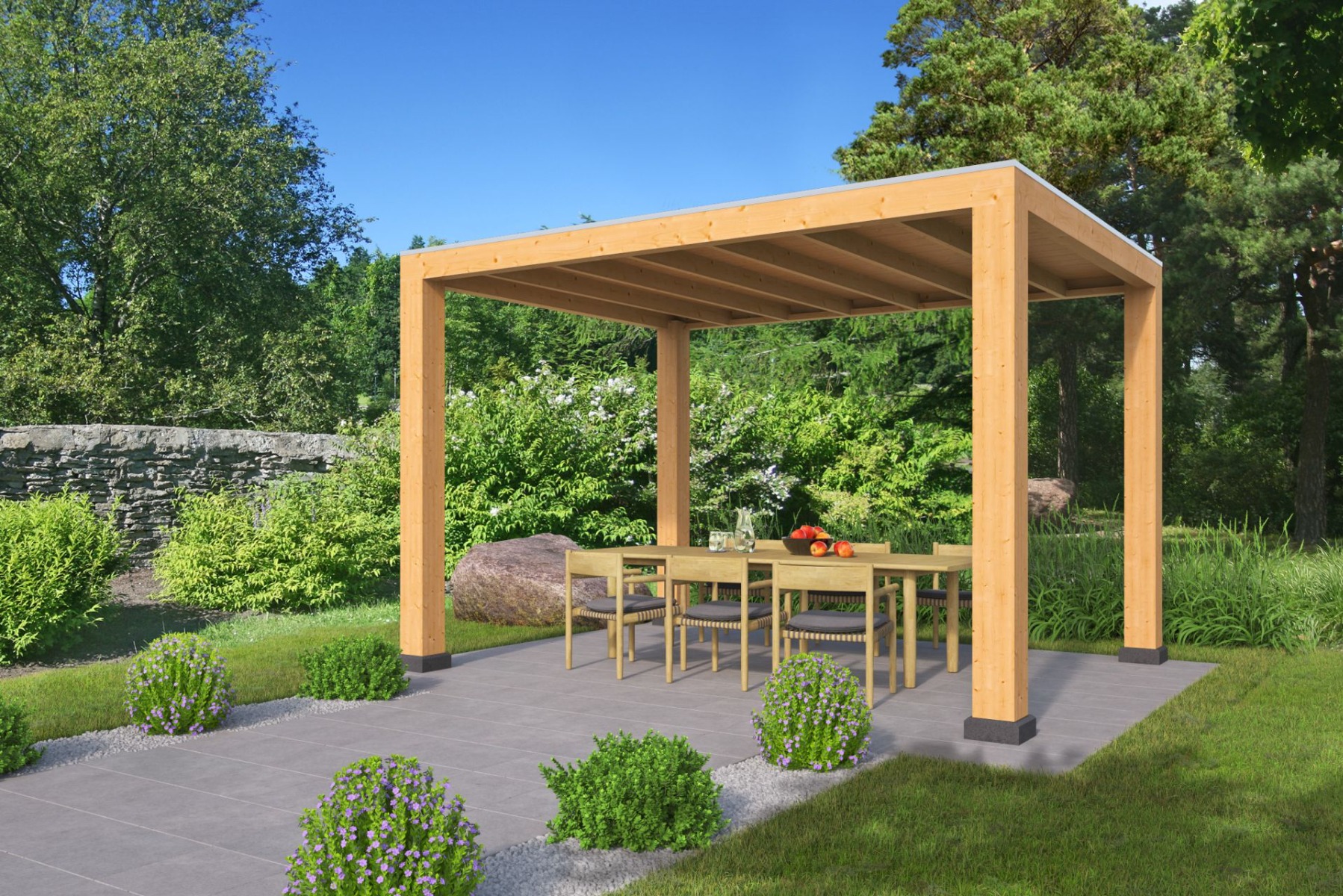 Red Class Wood overkapping Renesse 400x313cm basis incl. Schroefpakket - Bouwpakket afbeelding