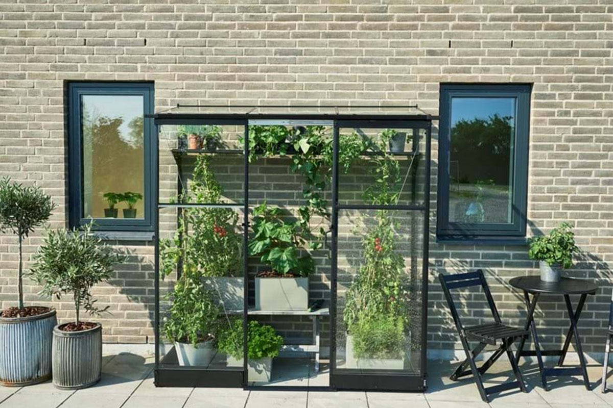 Muurkas Qube - Lean-to 26 - 189x65x204 cm - Zwart - Veiligheidsglas- - Veiligheidsglas- Royal Well afbeelding