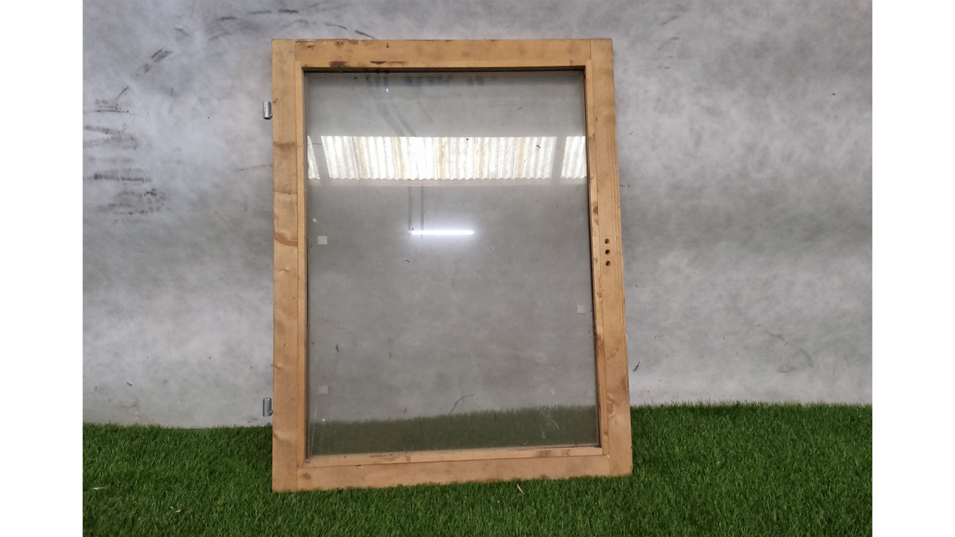 Enkele raam hout blank - dubbel glas (88,5 x 66,5 cm) - SALE25157