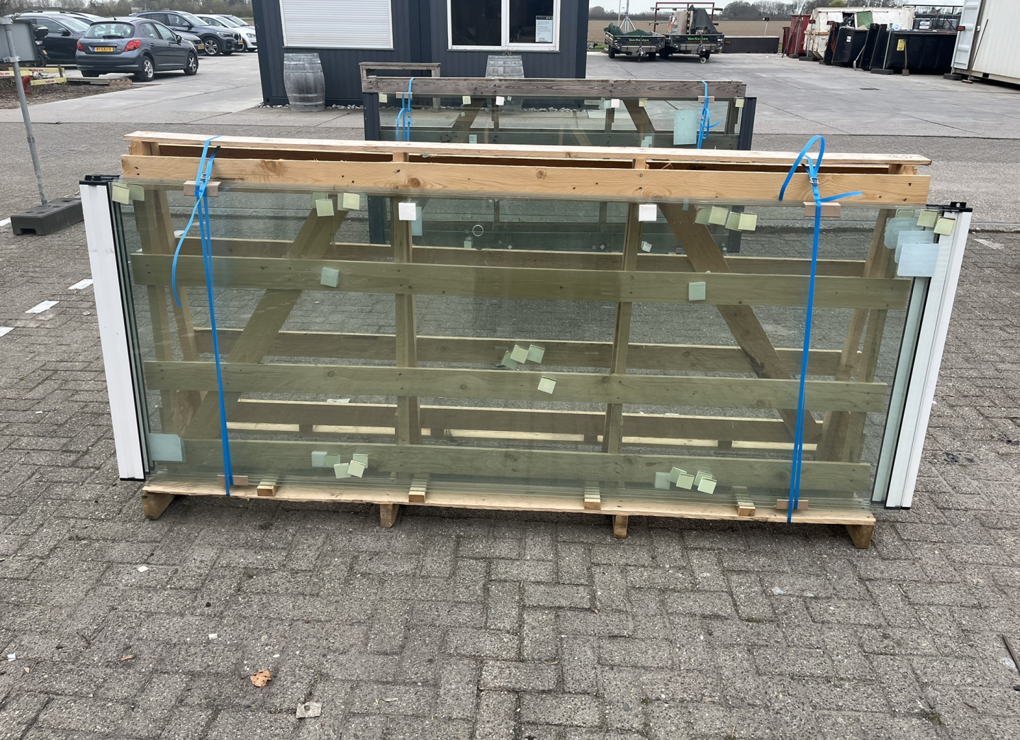 Glasschuifsysteem Profiline R5 (5-spoor) type G - 469x258 cm RAL9010 - SALE25026 afbeelding
