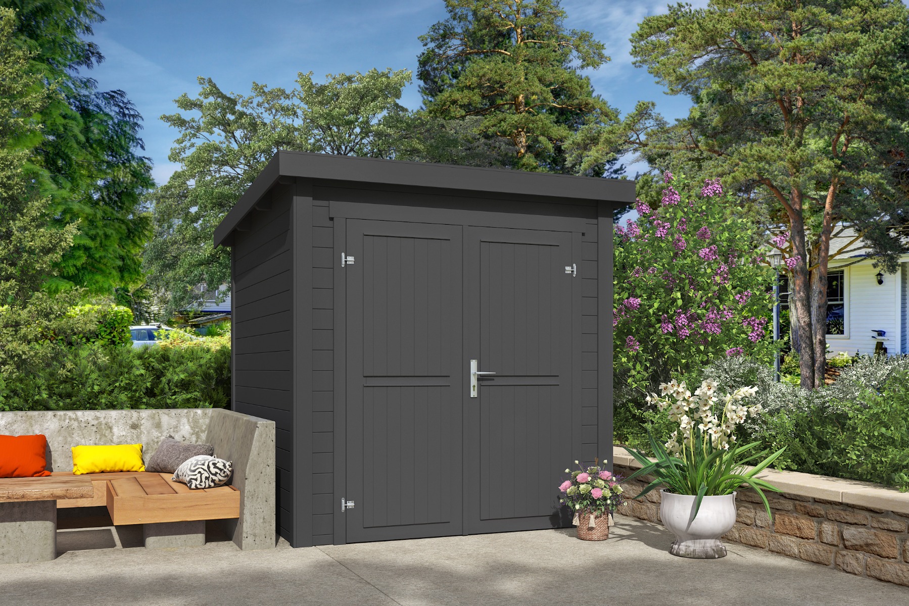 Tuinhuis Sara 200x200 cm - Carbon Grey gecoat afbeelding