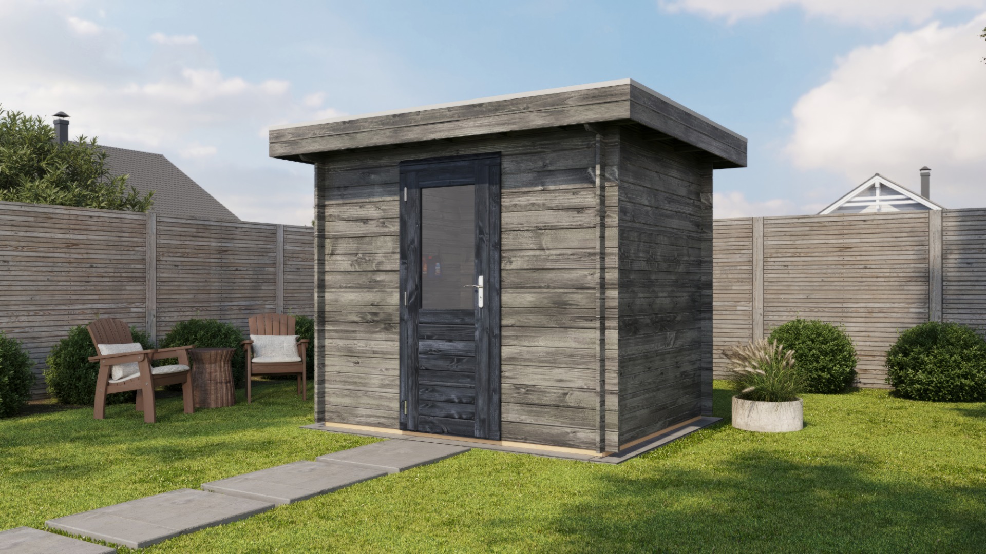 Lugarde Select Blokhut Arnhem 250x200cm - Keteldruk Grijs afbeelding 1