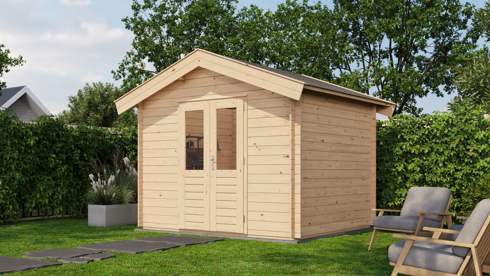 Lugarde Select Blokhut Borculo 300x250cm - Onbehandeld afbeelding