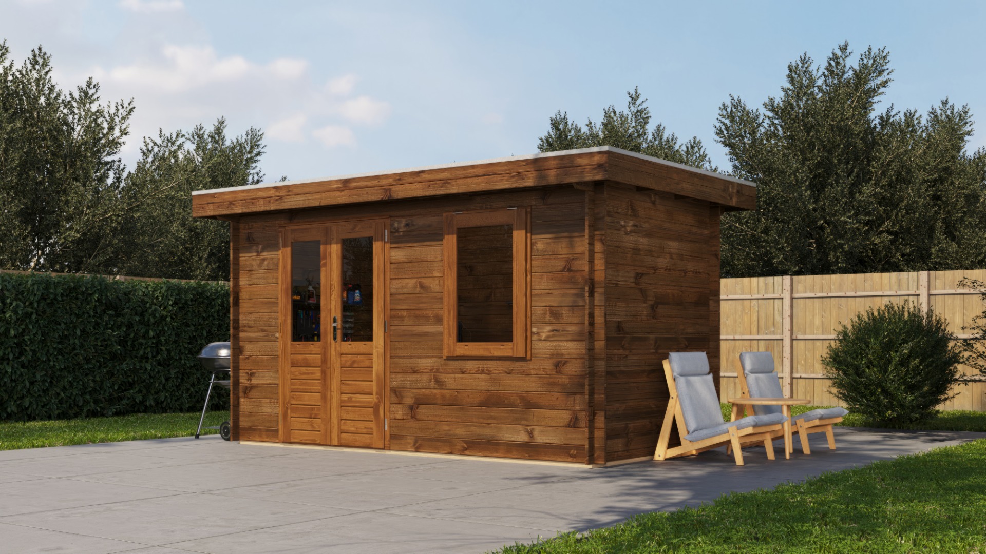 Lugarde Select Blokhut Doetinchem 400x200cm - Keteldruk Bruin afbeelding