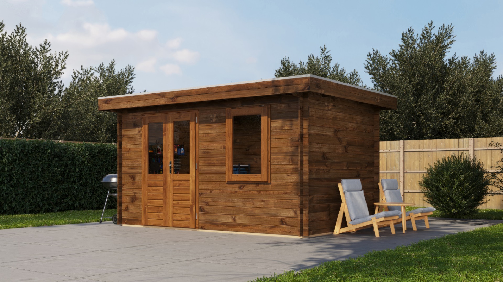 Lugarde Select Blokhut Veenendaal 400x250cm - Keteldruk Bruin afbeelding 1