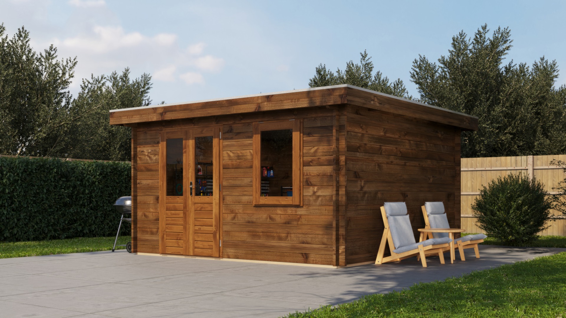 Lugarde Select Blokhut Winterswijk 400x400cm - Keteldruk Bruin afbeelding 1