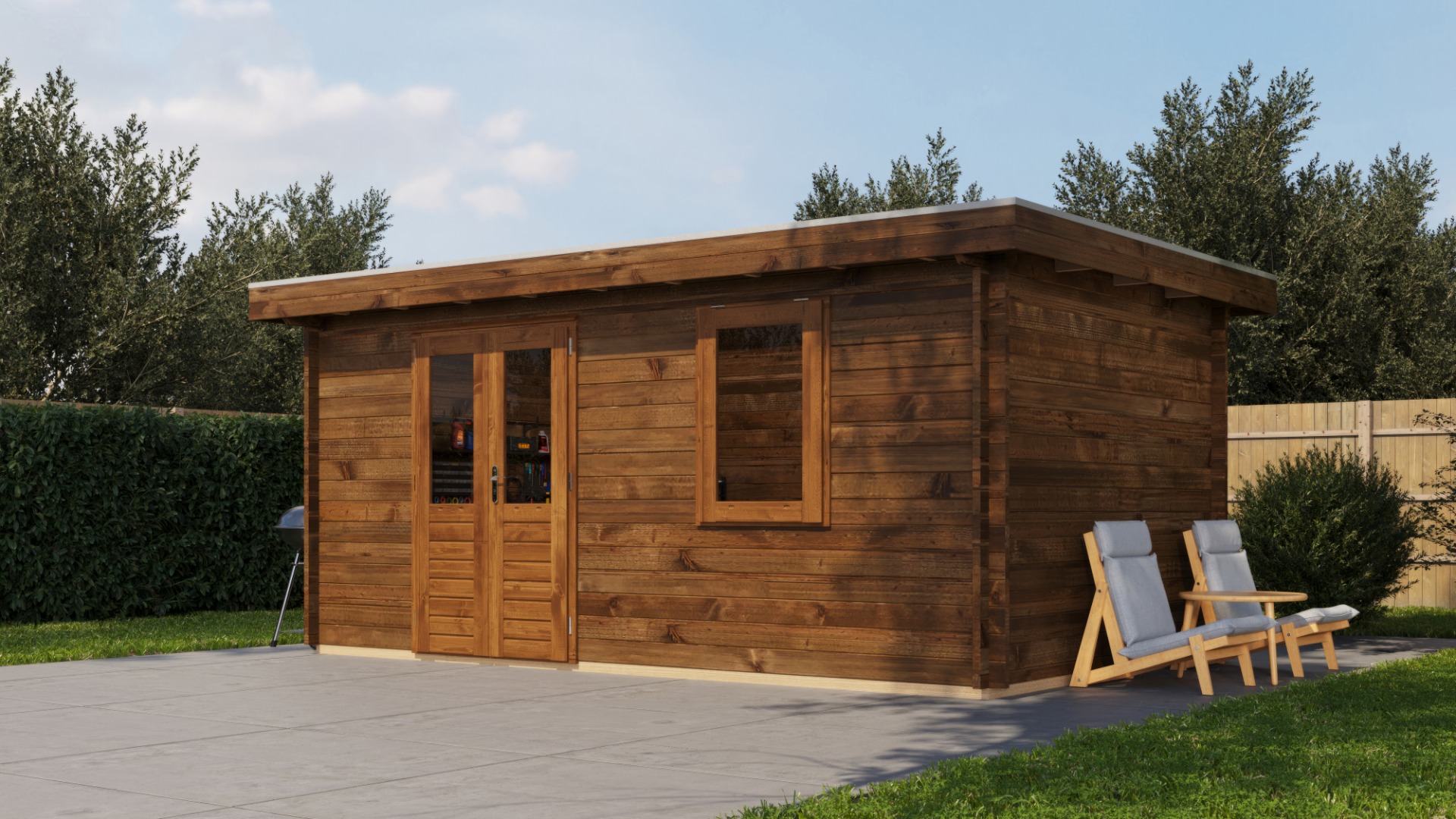 Lugarde Select Blokhut Zevenaar 500x300cm - Keteldruk Bruin afbeelding