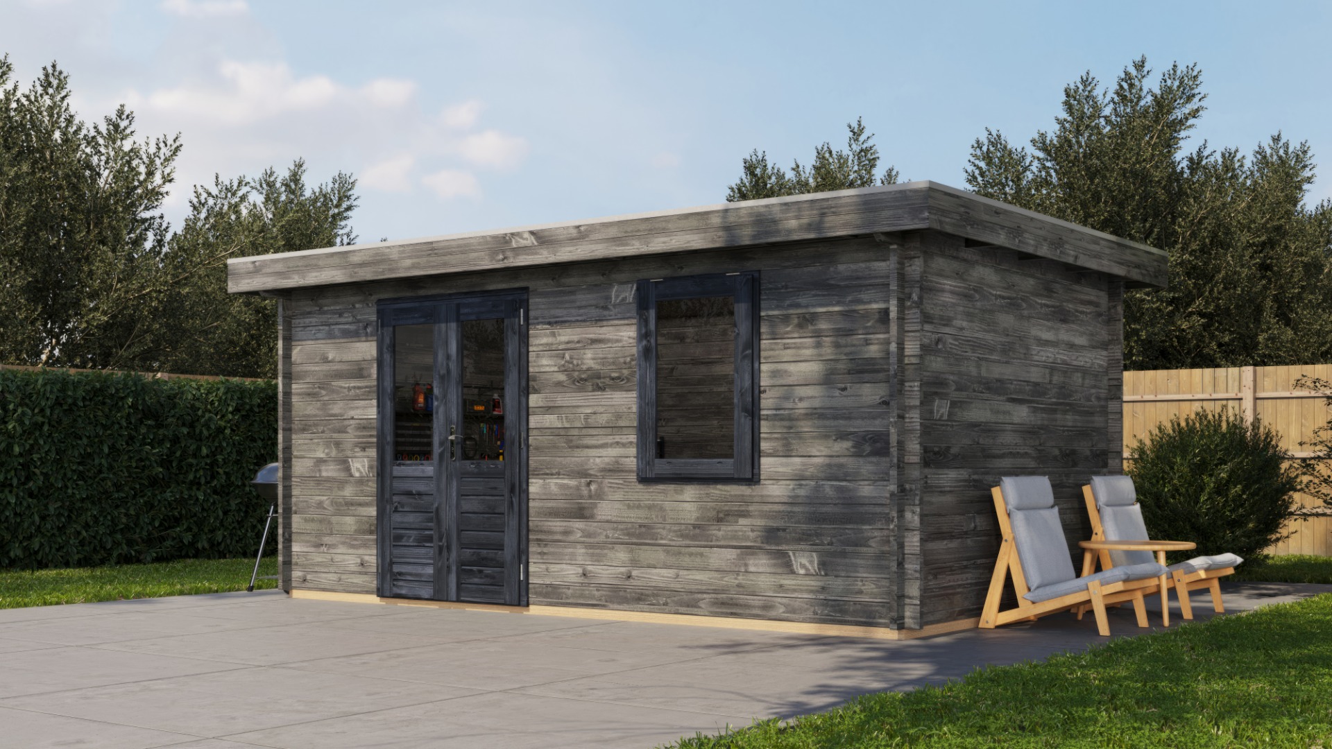 Lugarde Select Blokhut Zevenaar 500x300cm - Keteldruk Grijs afbeelding
