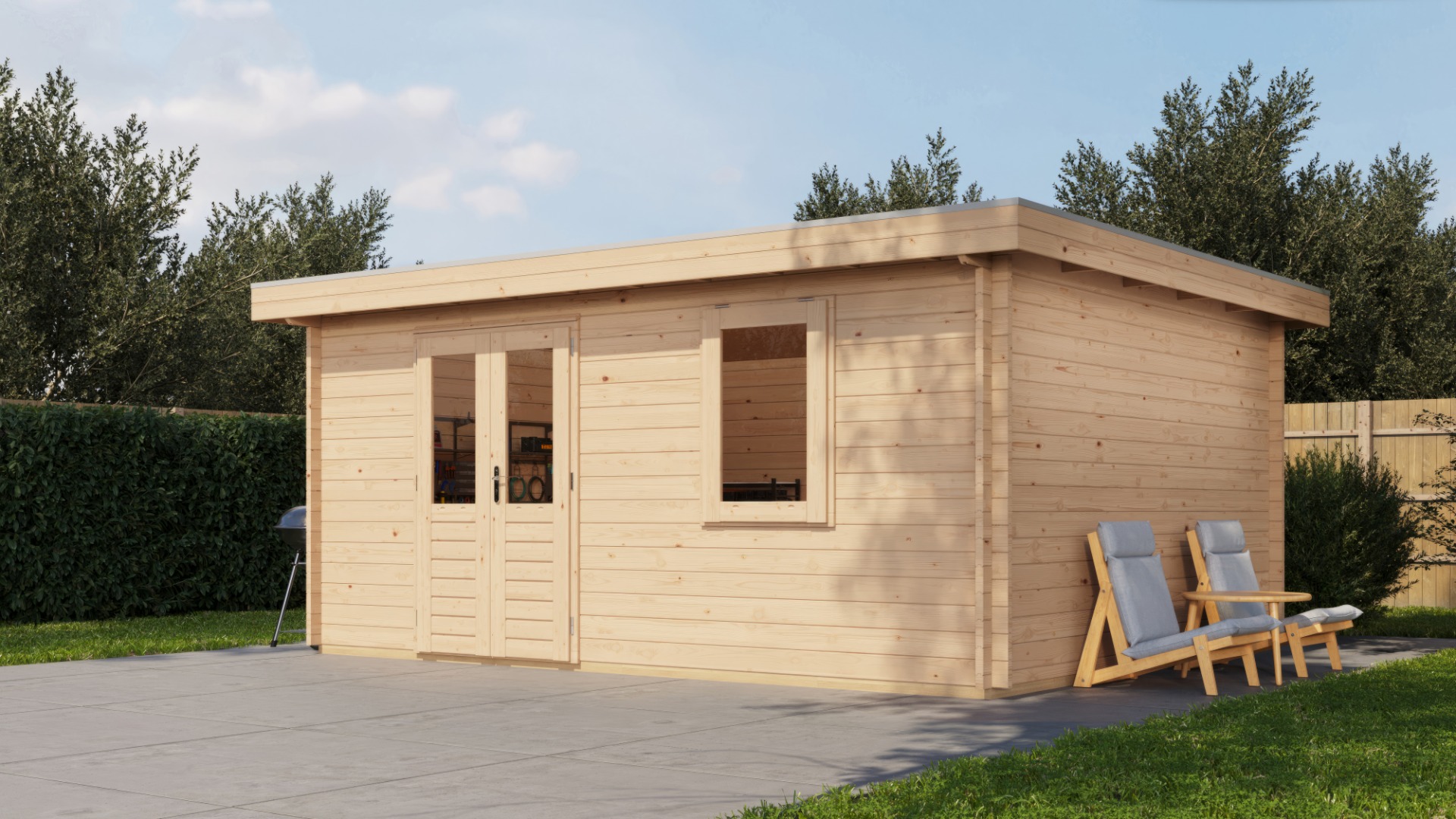 Lugarde Select Blokhut Duiven 500x400cm - Onbehandeld afbeelding